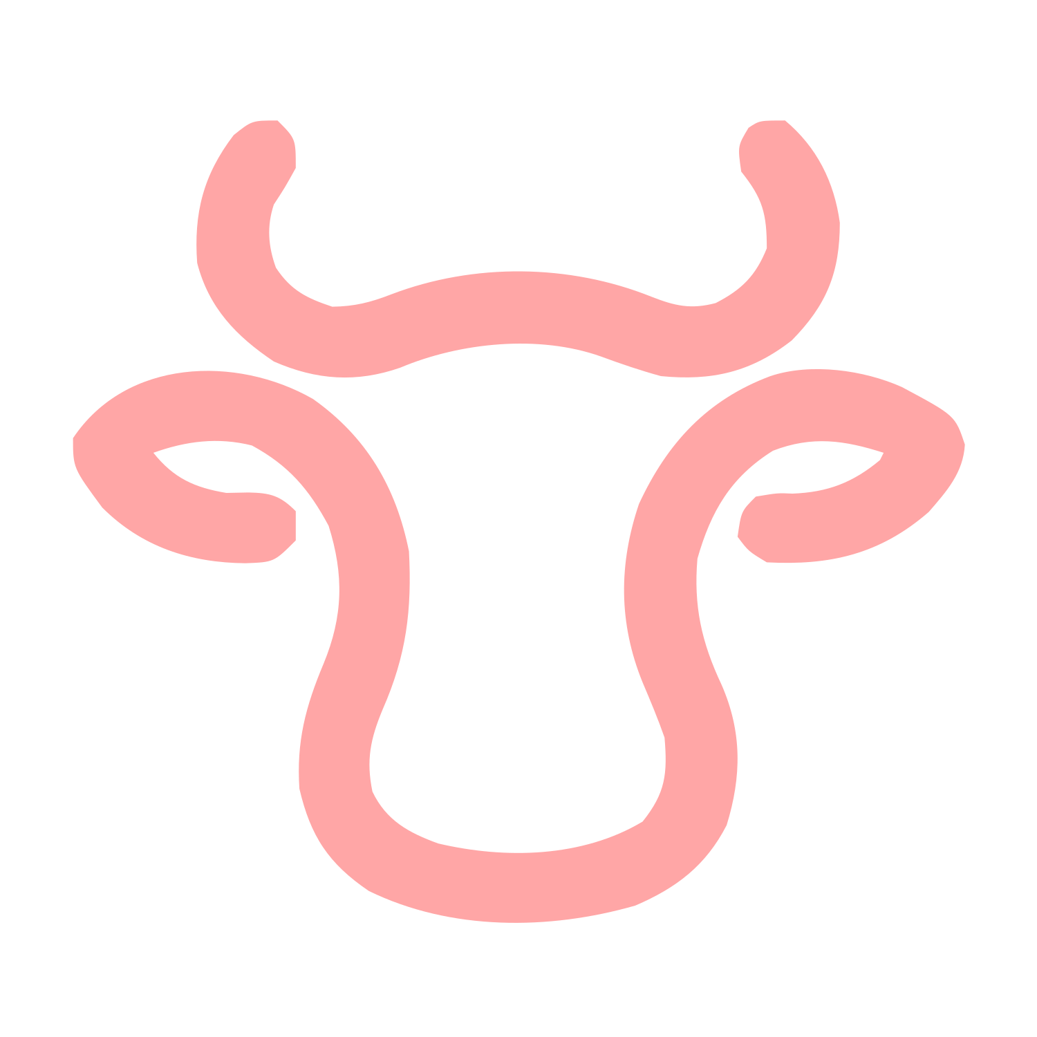 Monoline Cow Head Logo #ffa6a6