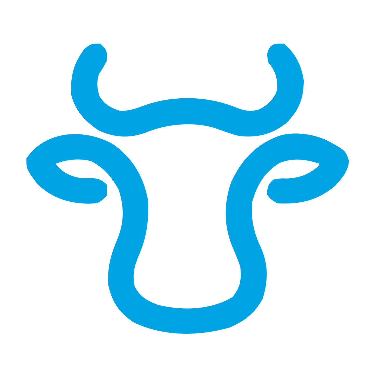 Monoline Cow Head Logo #00a3e4