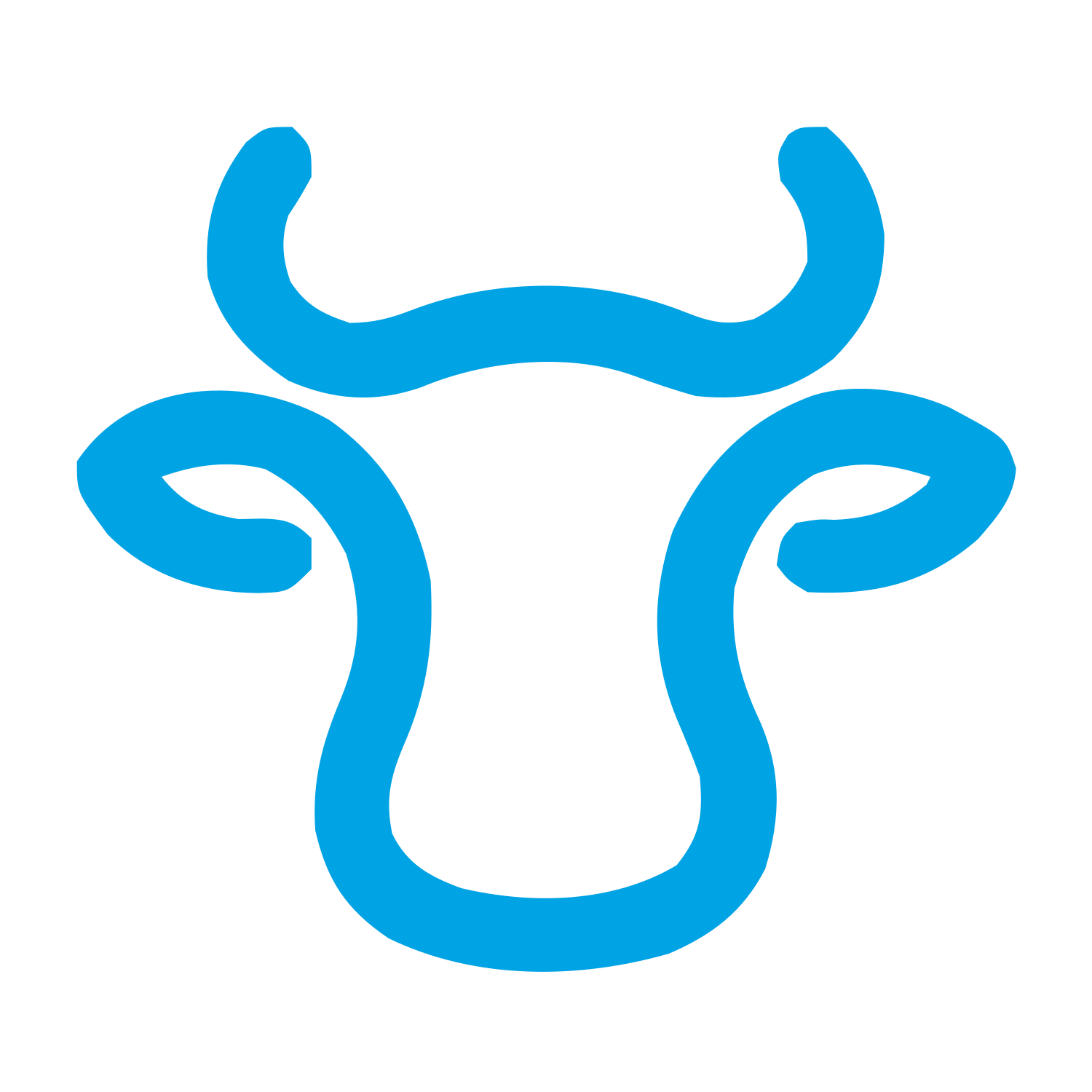 Monoline Cow Head Logo #00a3e4