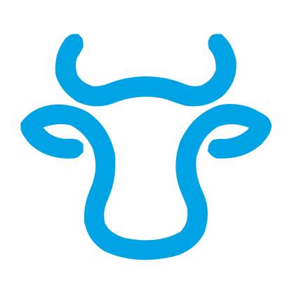 Monoline Cow Head Logo #00a3e4