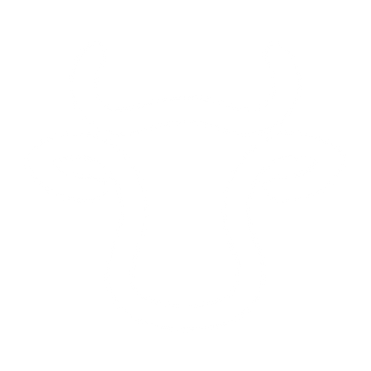 Monoline Cow Head Logo #ffffff