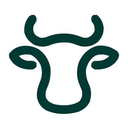 Monoline Cow Head Logo #003932
