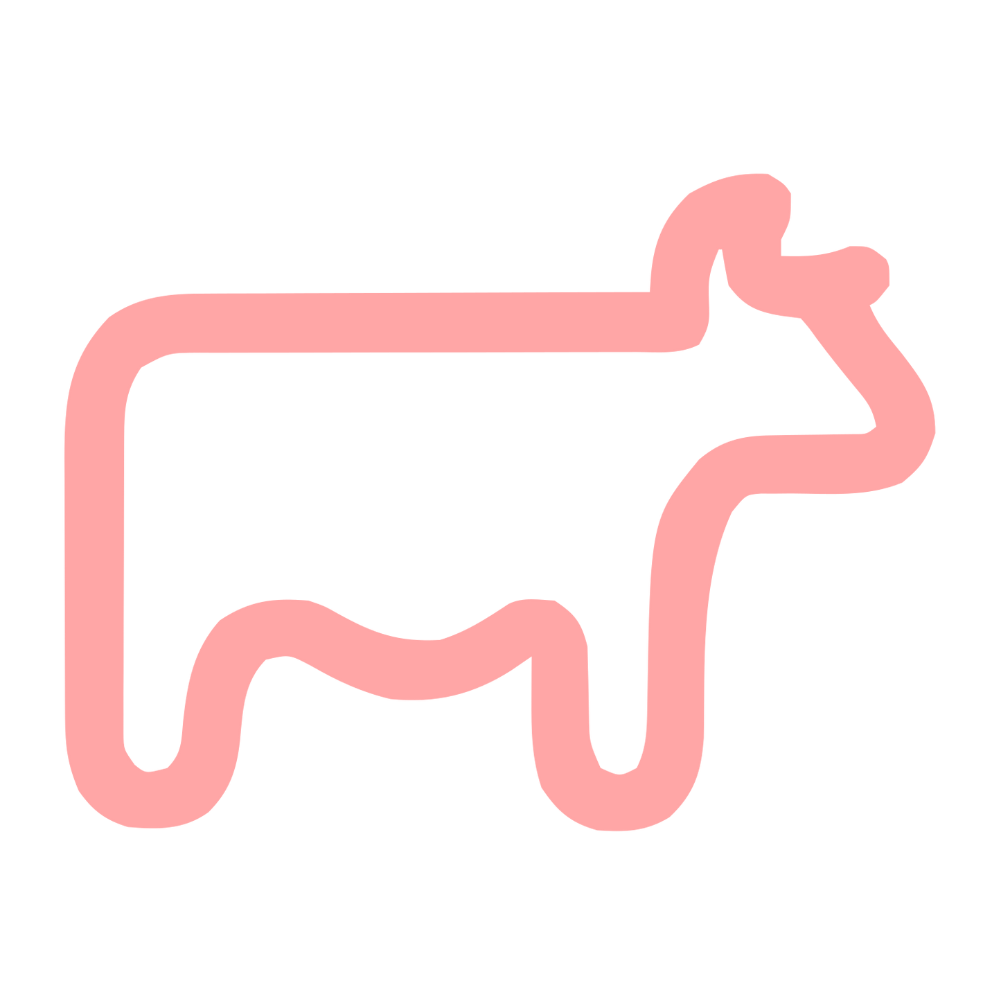 Monoline Cow Logo #ffa6a6