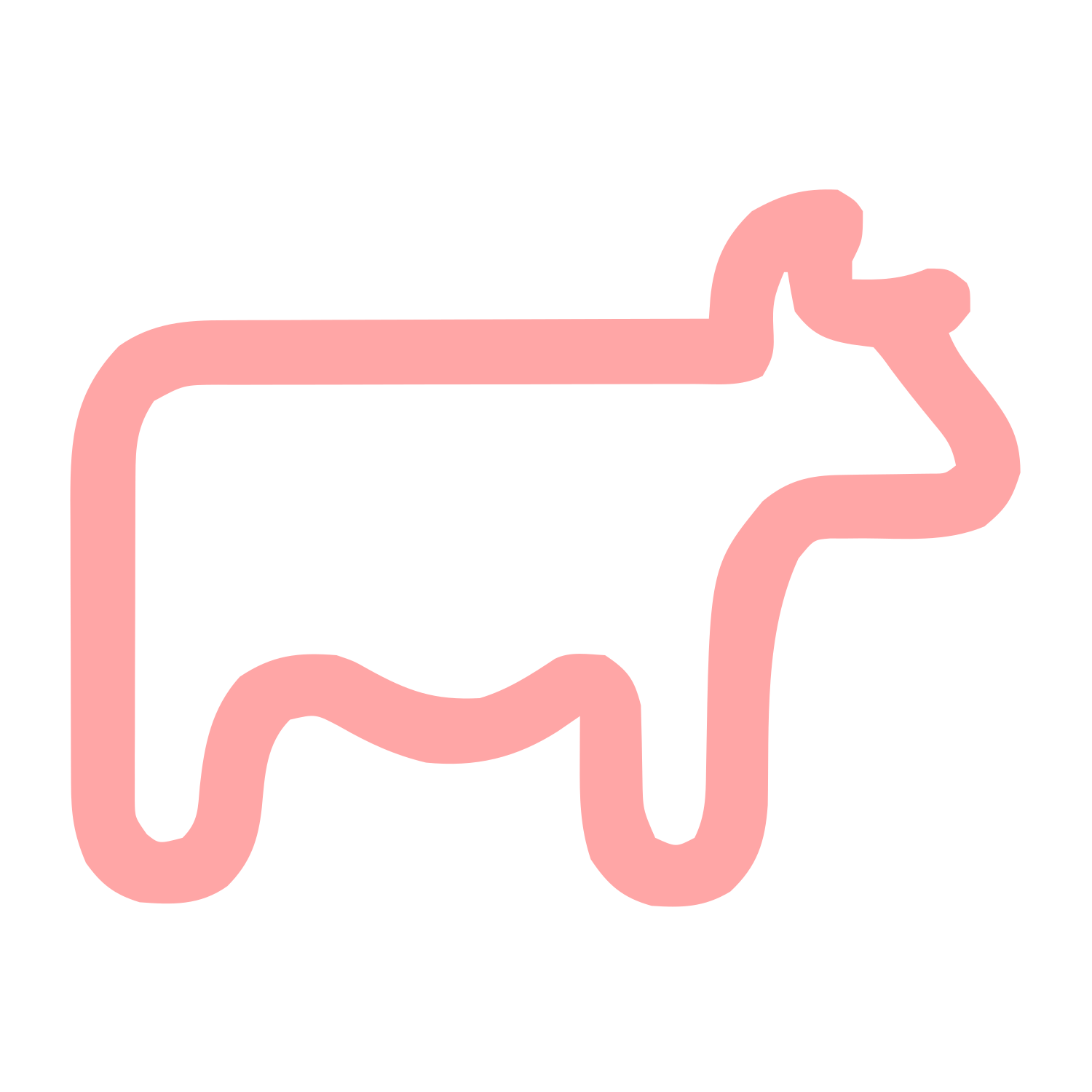 Monoline Cow Logo #ffa6a6