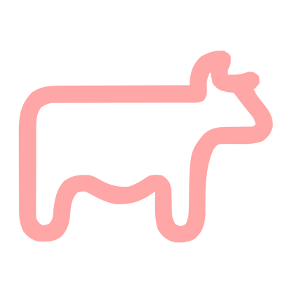 Monoline Cow Logo #ffa6a6