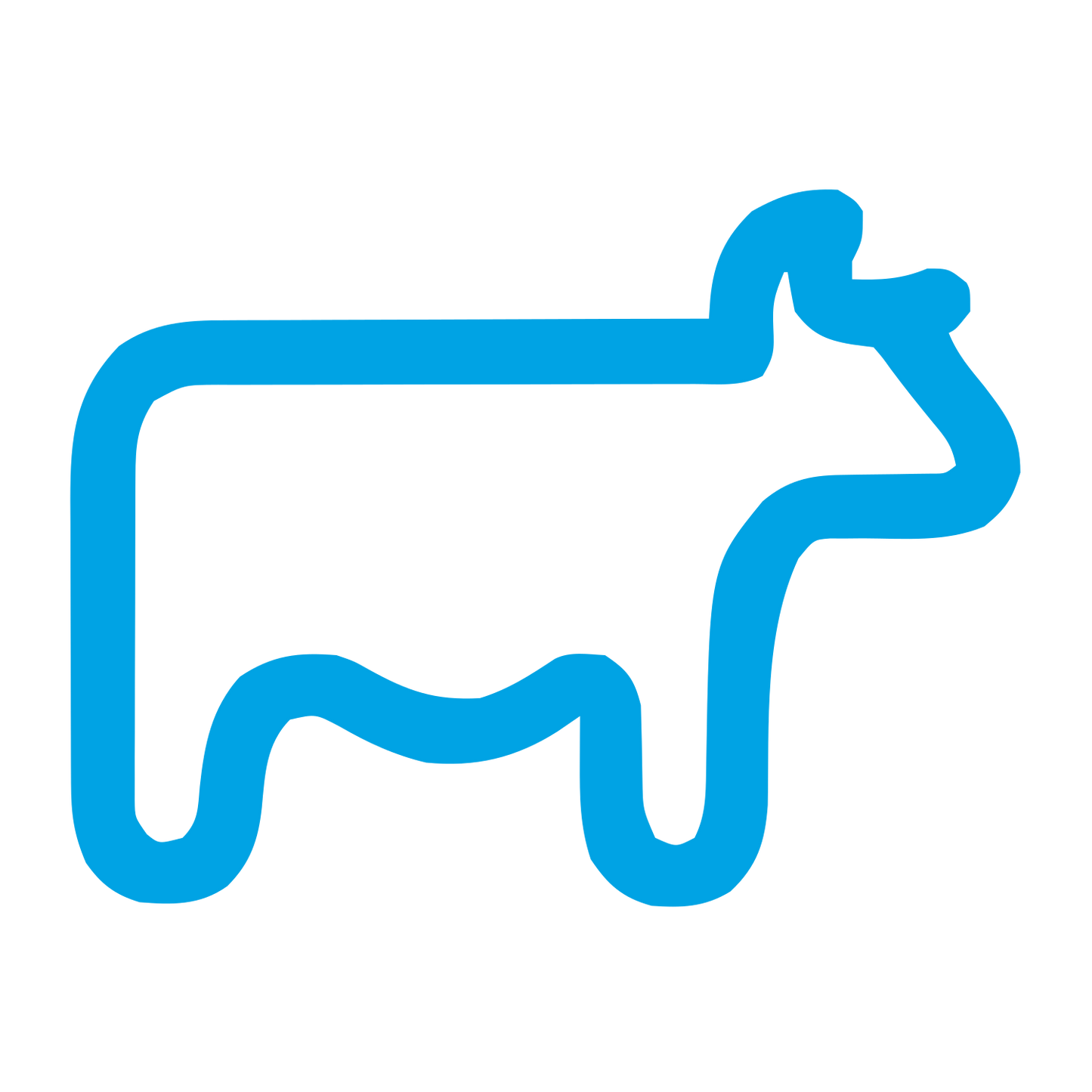 Monoline Cow Logo #00a3e4