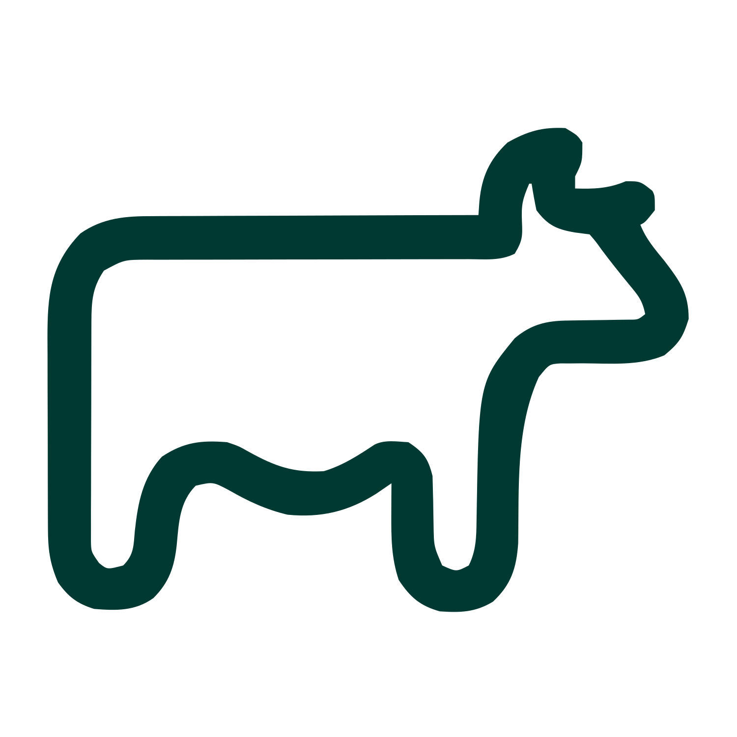 Monoline Cow Logo #003932