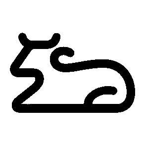 Monoline Cow Resting Logo