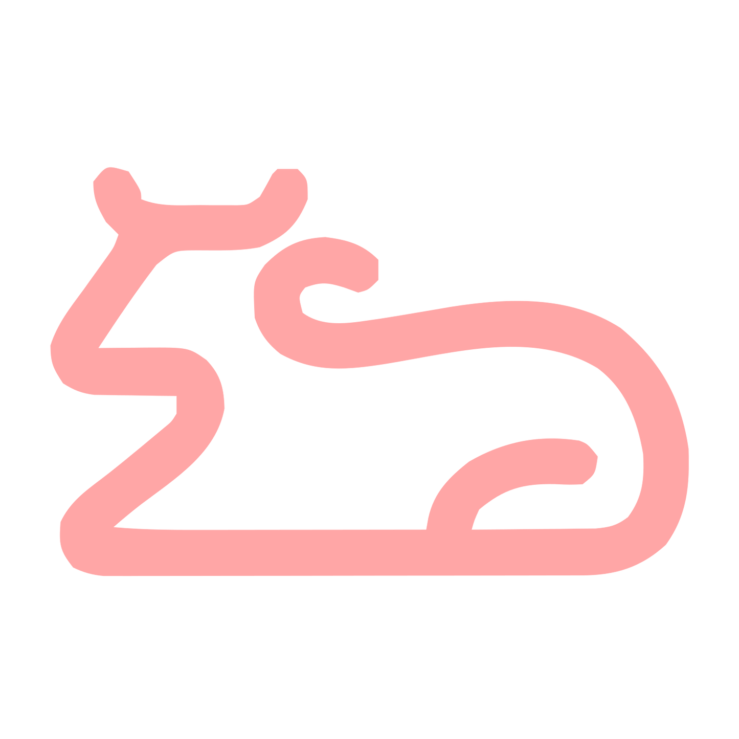 Monoline Cow Resting Logo #ffa6a6