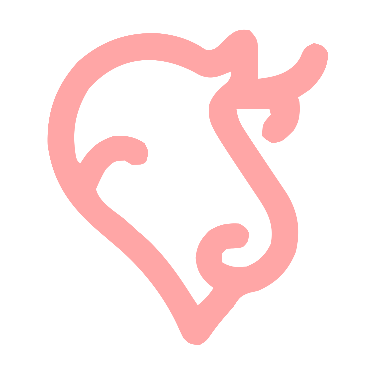 Monoline Cow Head Logo #ffa6a6