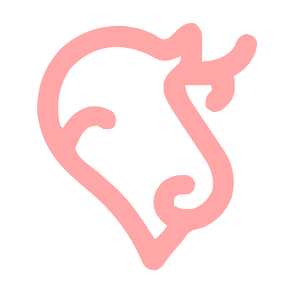 Monoline Cow Head Logo #ffa6a6