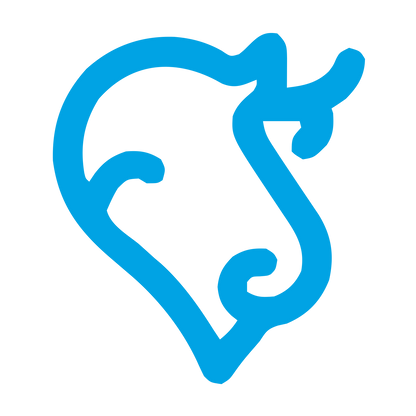 Monoline Cow Head Logo #00a3e4