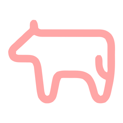 Monoline Cow Logo #ffa6a6