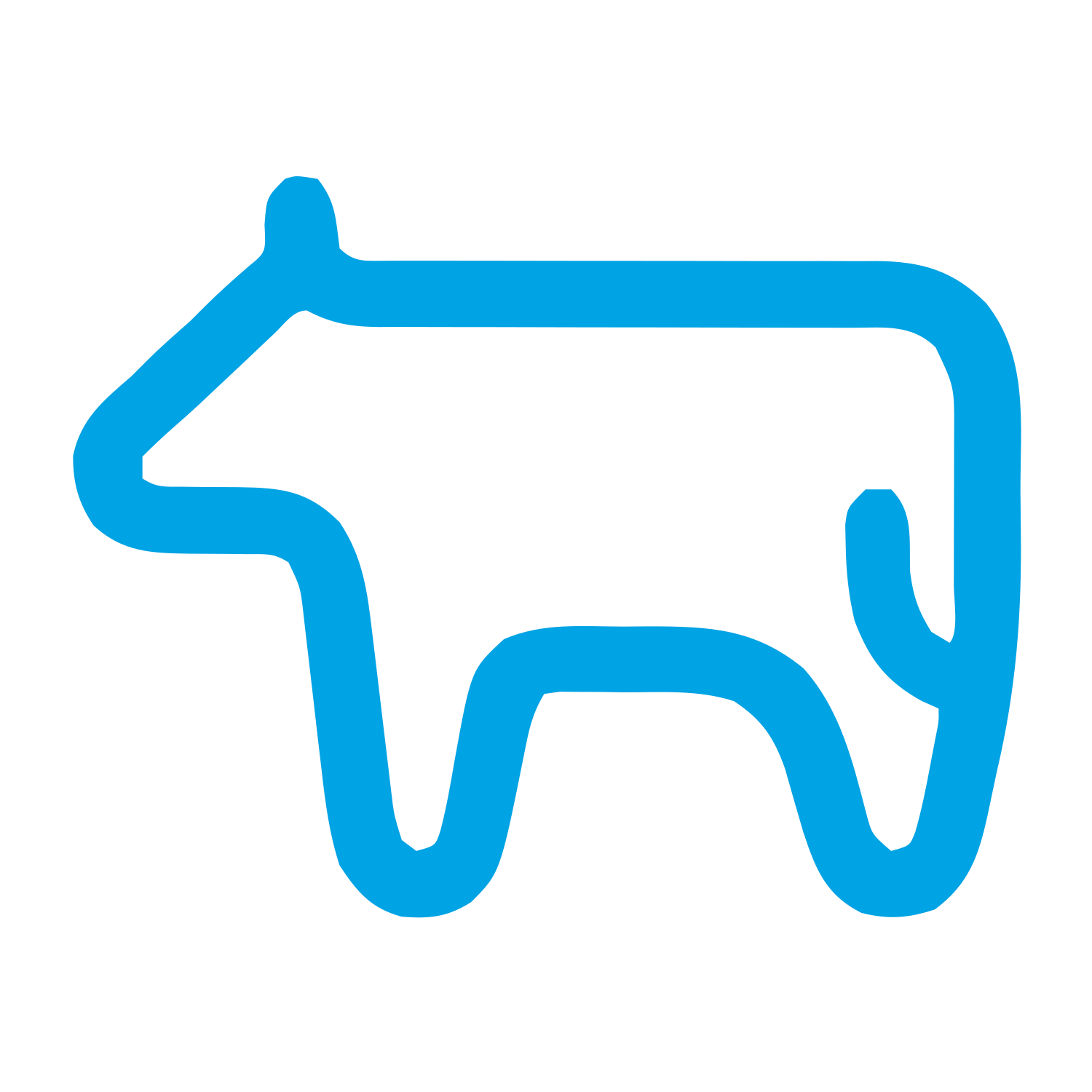 Monoline Cow Logo #00a3e4