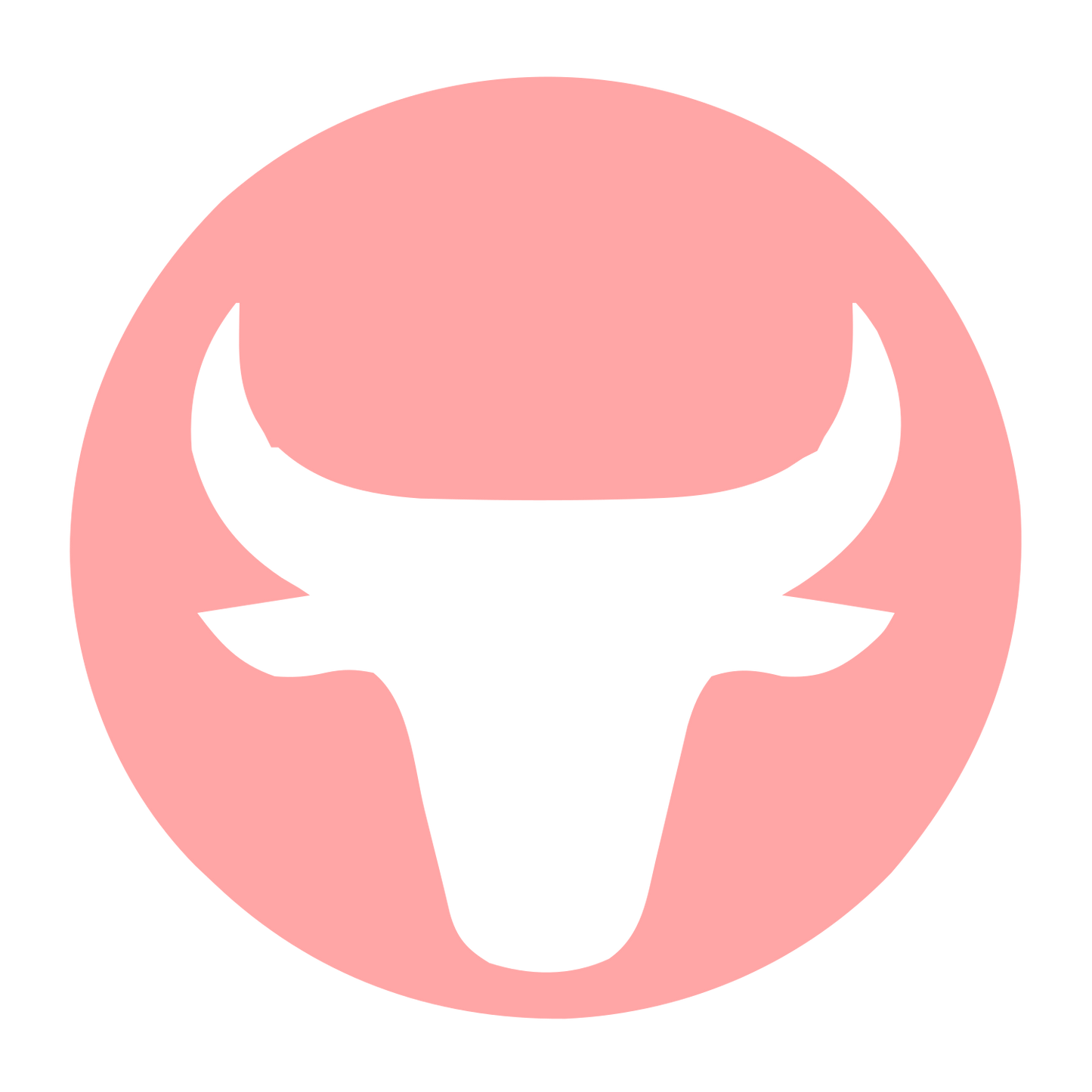Bull Head Circle Logo #ffa6a6