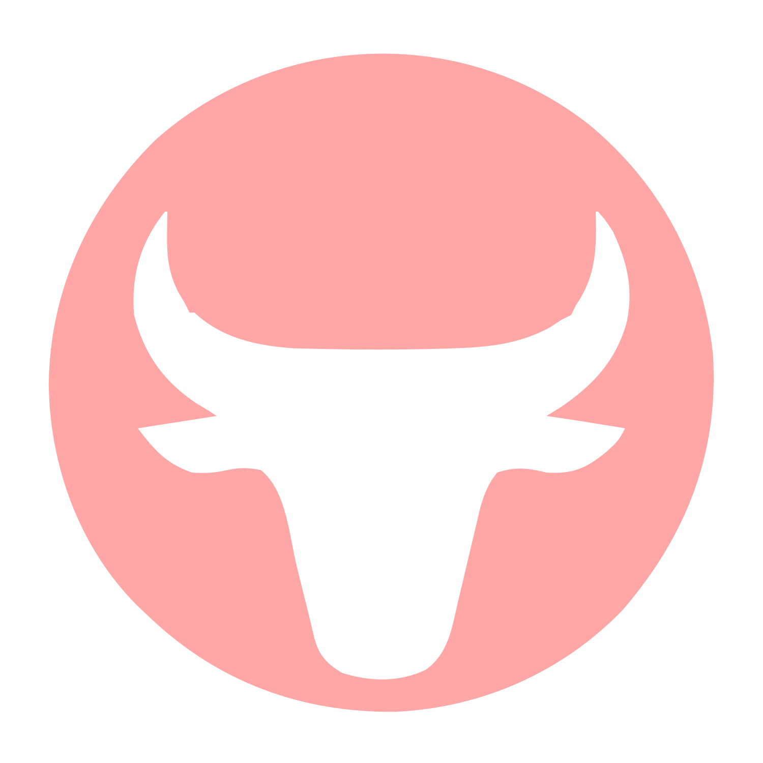 Bull Head Circle Logo #ffa6a6