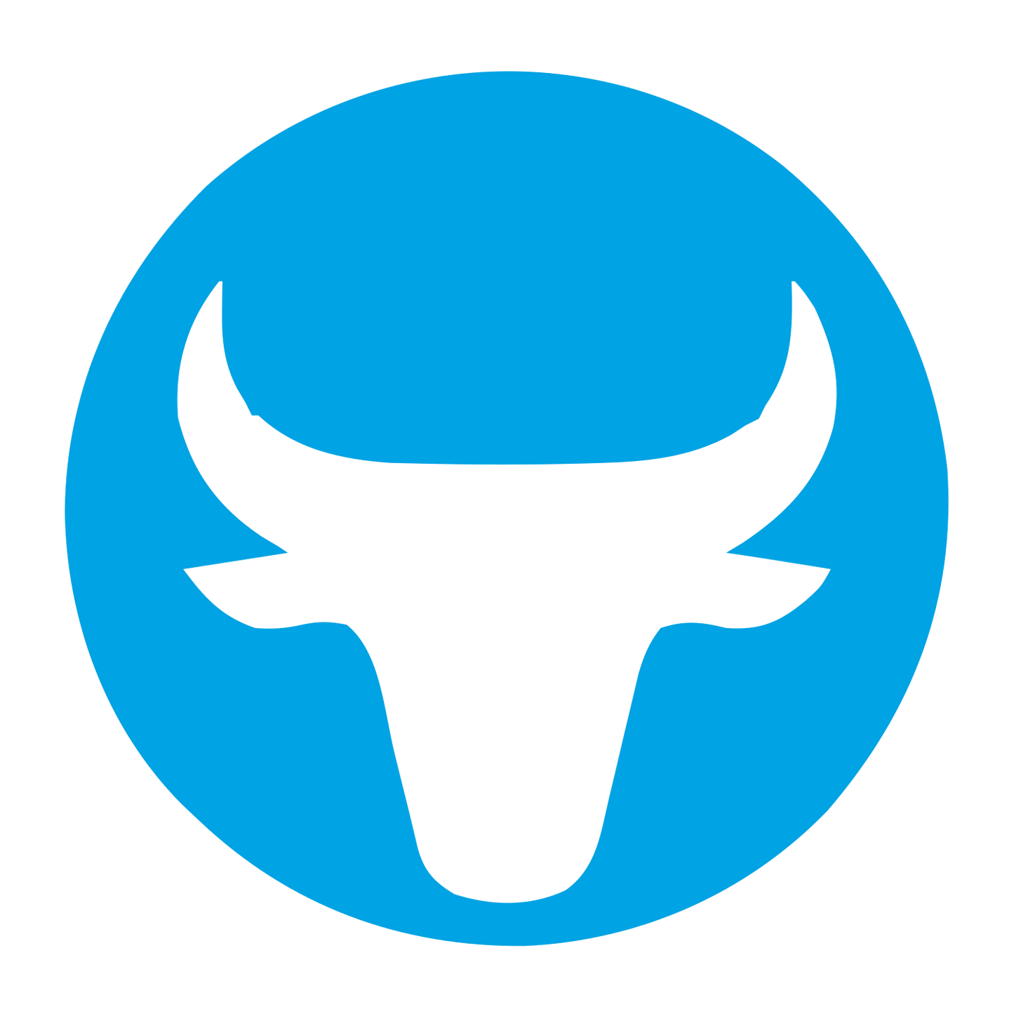 Bull Head Circle Logo #00a3e4