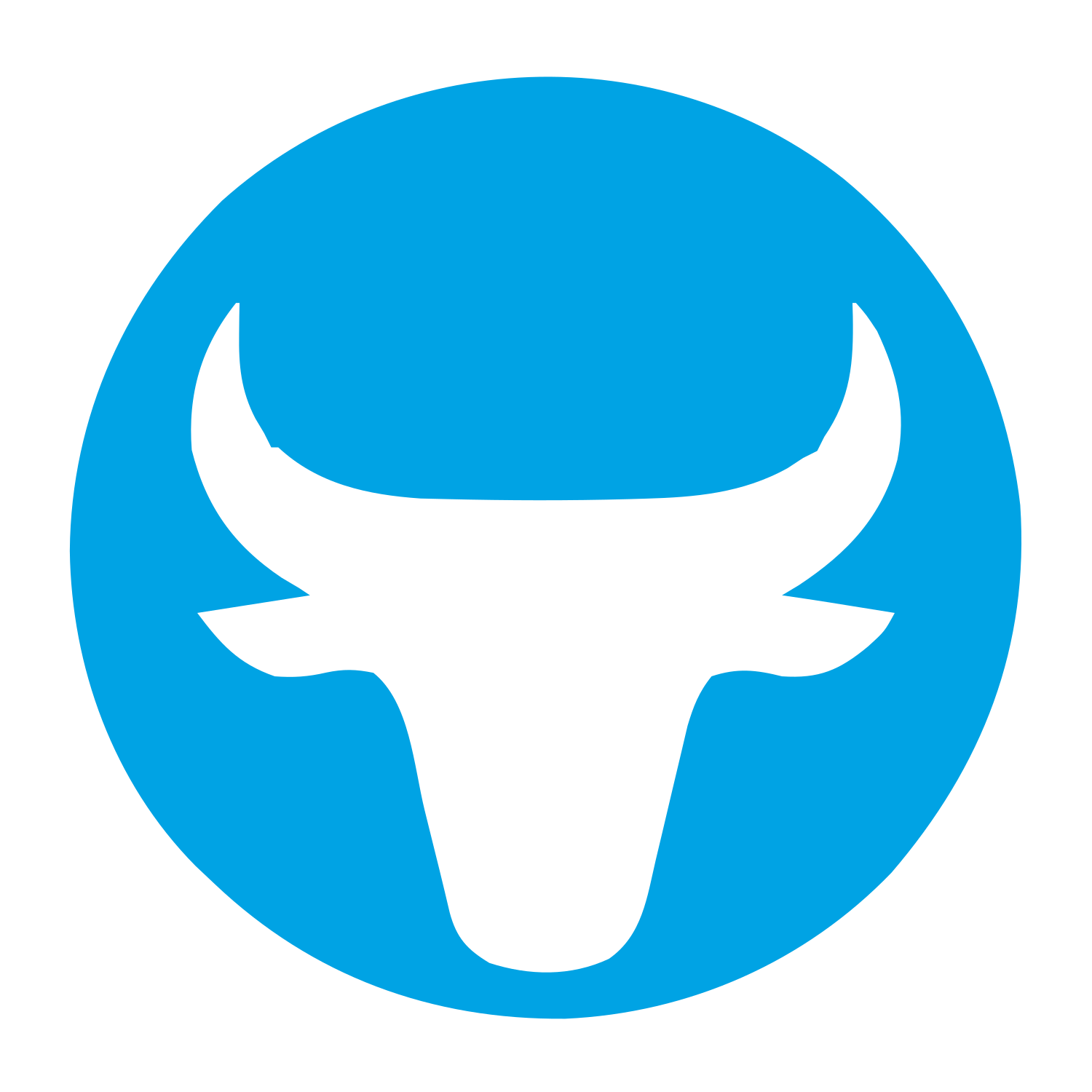 Bull Head Circle Logo #00a3e4