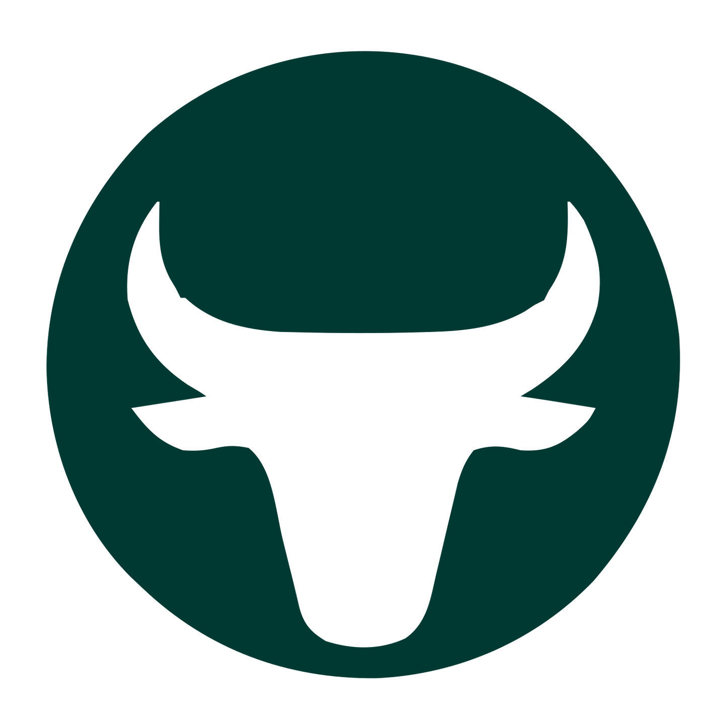Bull Head Circle Logo #003932