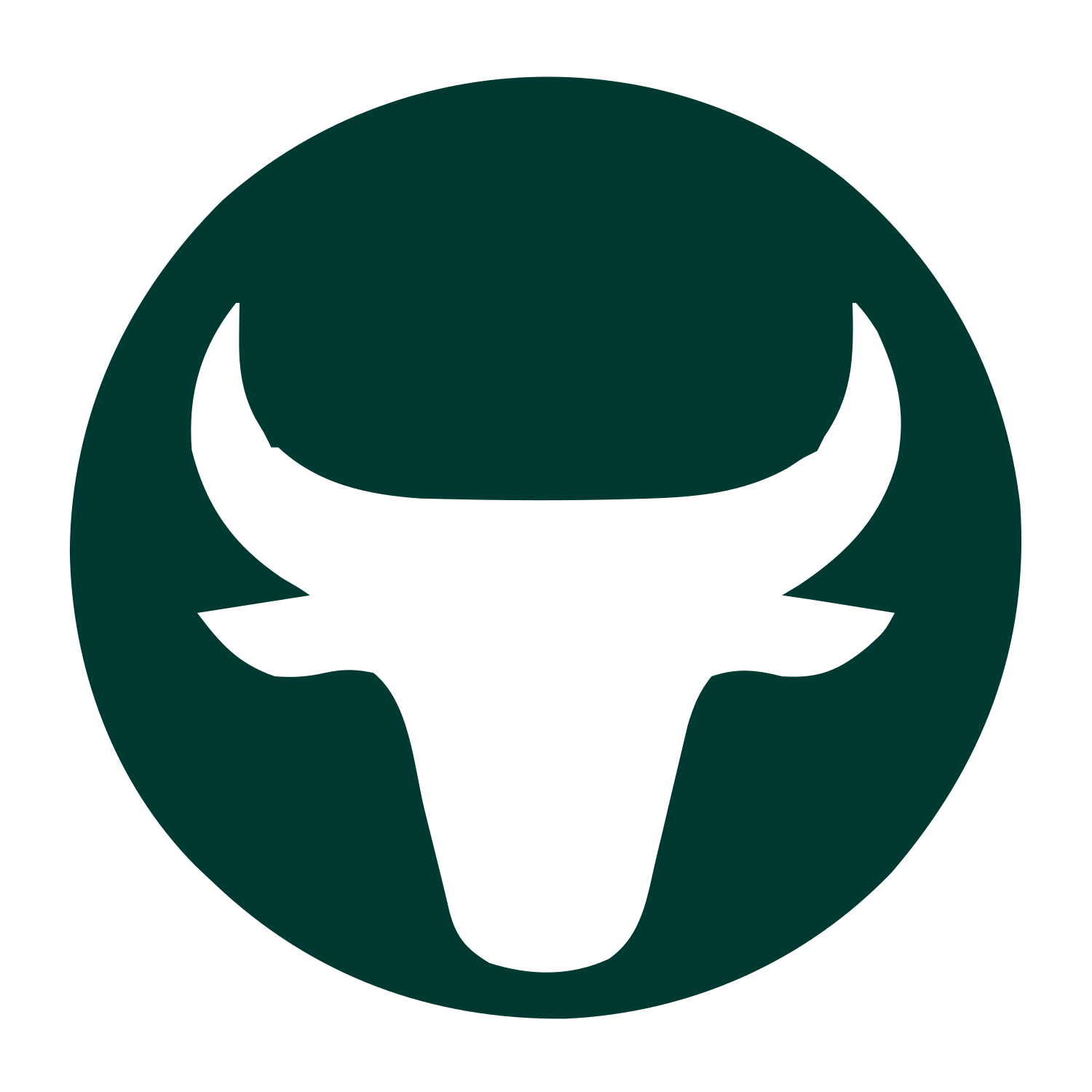 Bull Head Circle Logo #003932