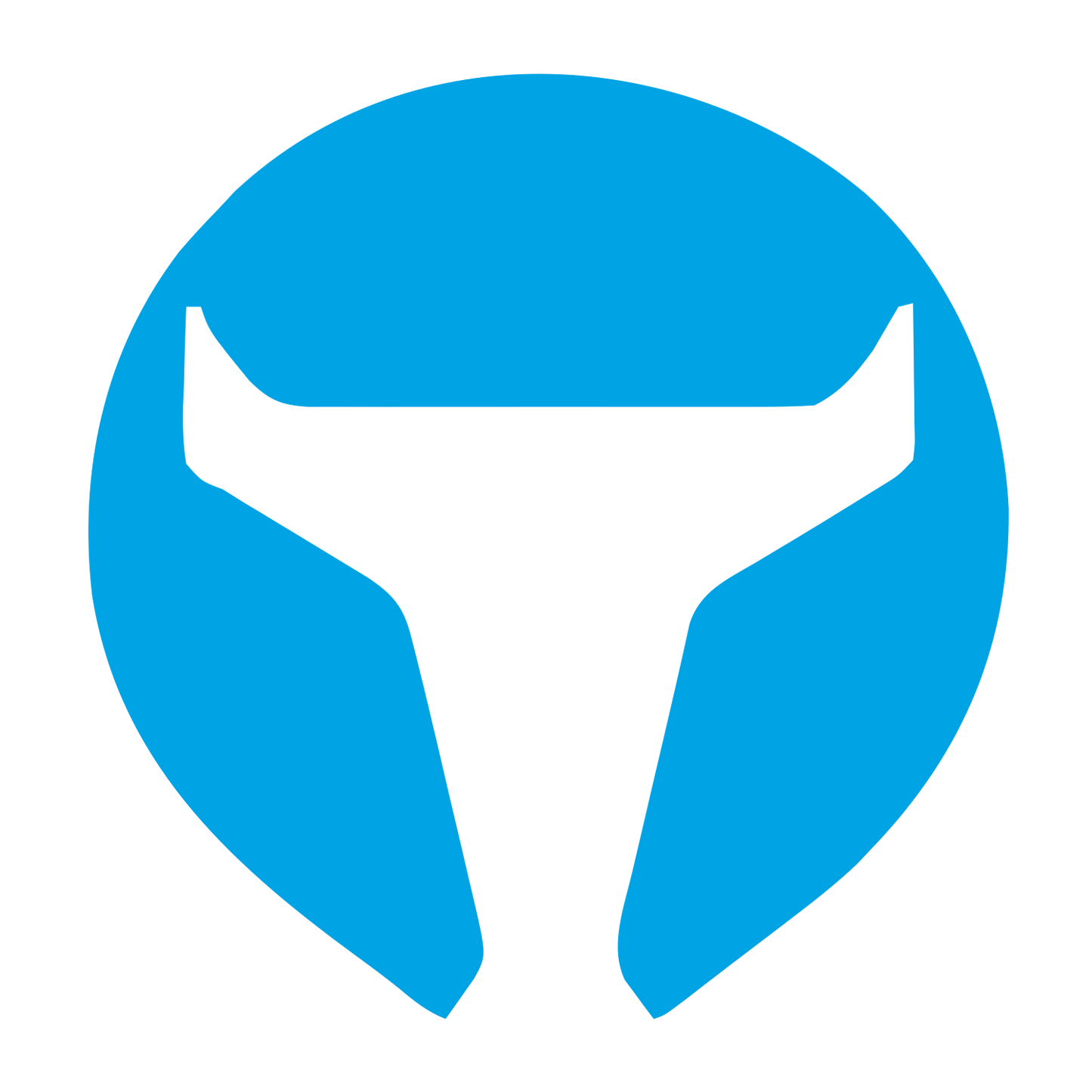 Bull Horns Negative Space Logo #00a3e4