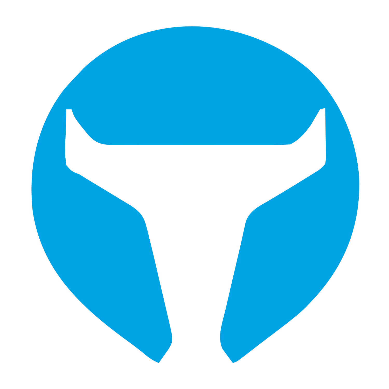 Bull Horns Negative Space Logo #00a3e4