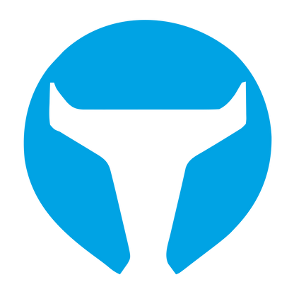 Bull Horns Negative Space Logo #00a3e4