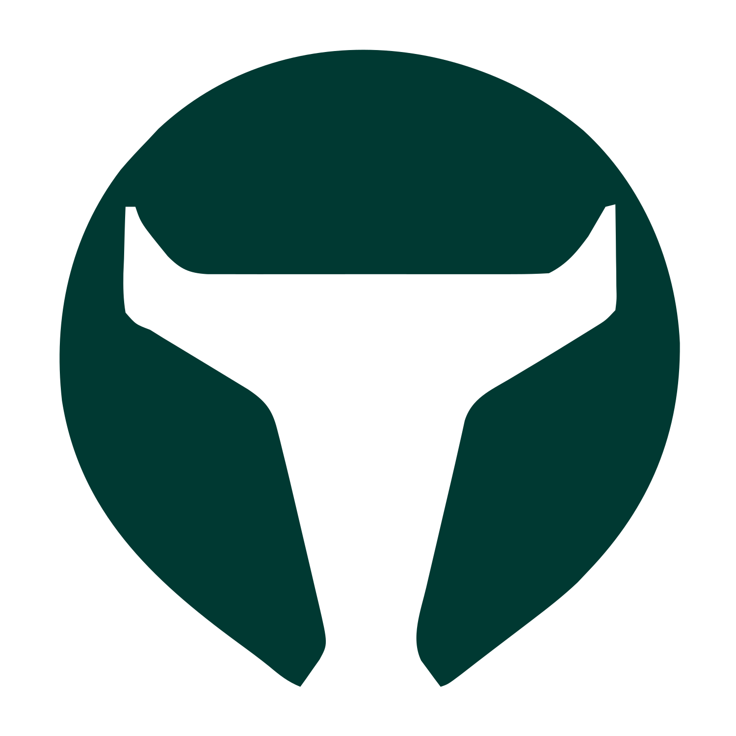 Bull Horns Negative Space Logo #003932