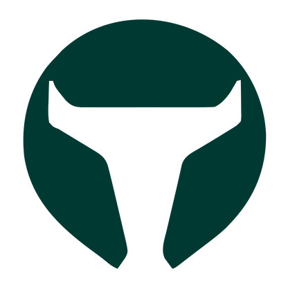Bull Horns Negative Space Logo #003932
