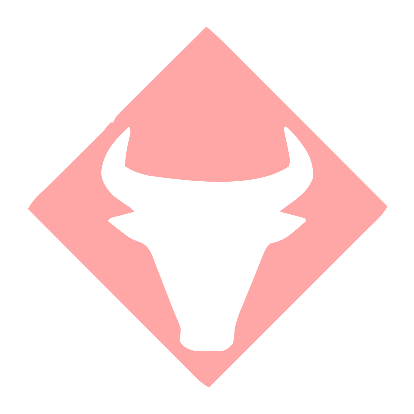 Bull Skull Diamond Logo #ffa6a6