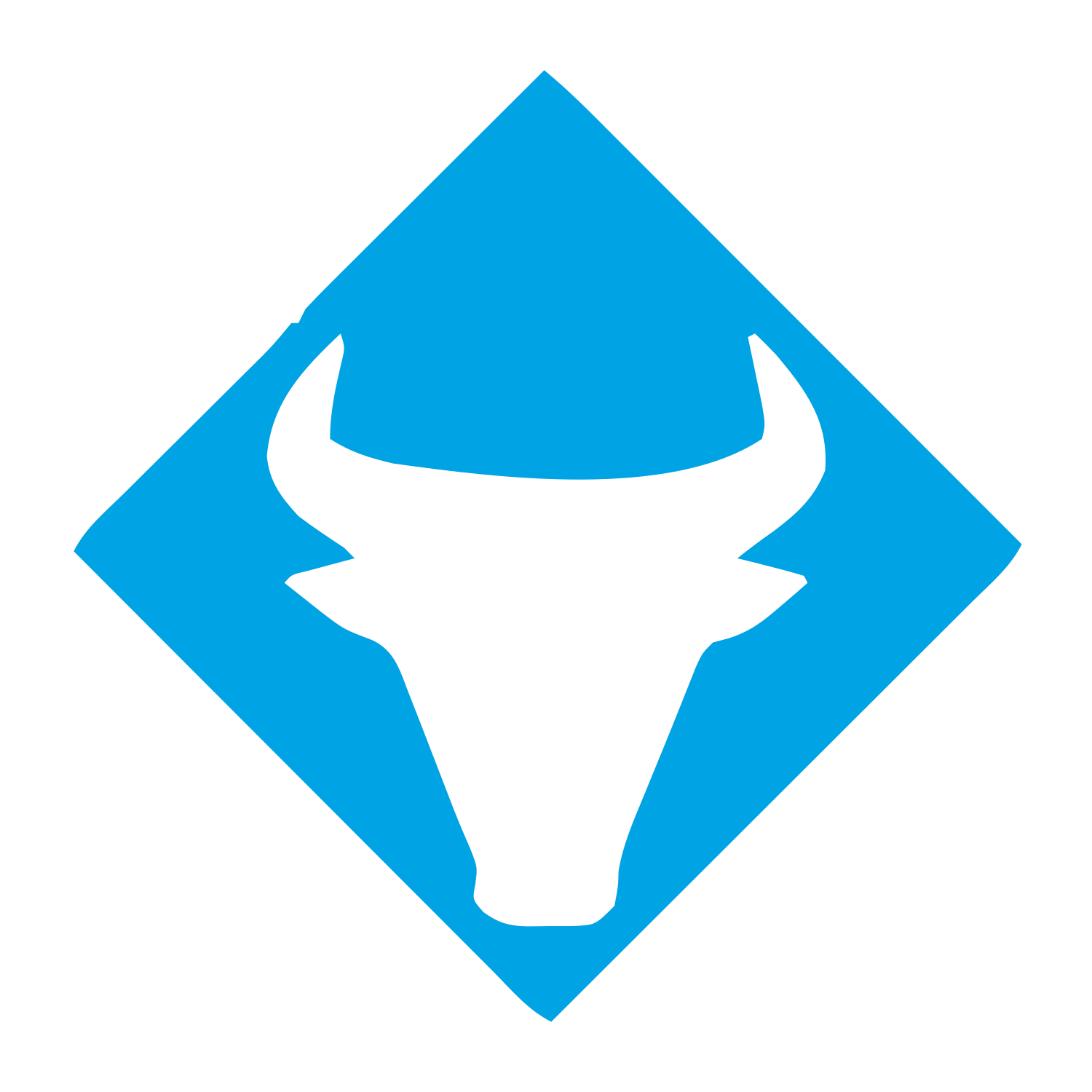 Bull Skull Diamond Logo #00a3e4