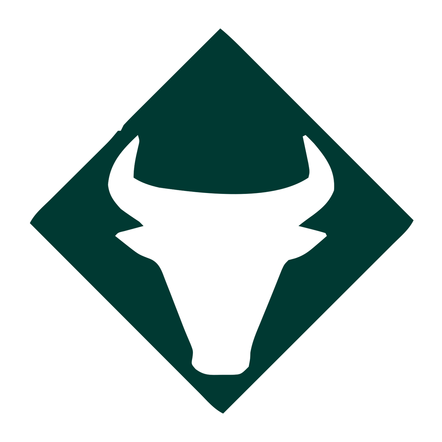 Bull Skull Diamond Logo #003932