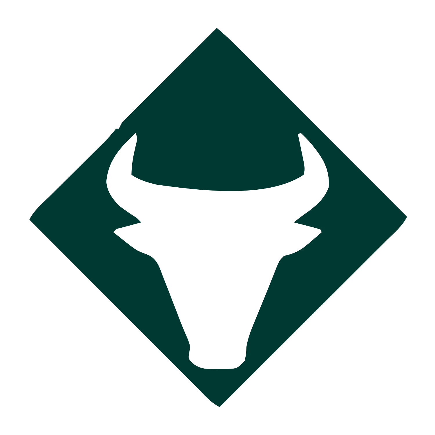 Bull Skull Diamond Logo #003932