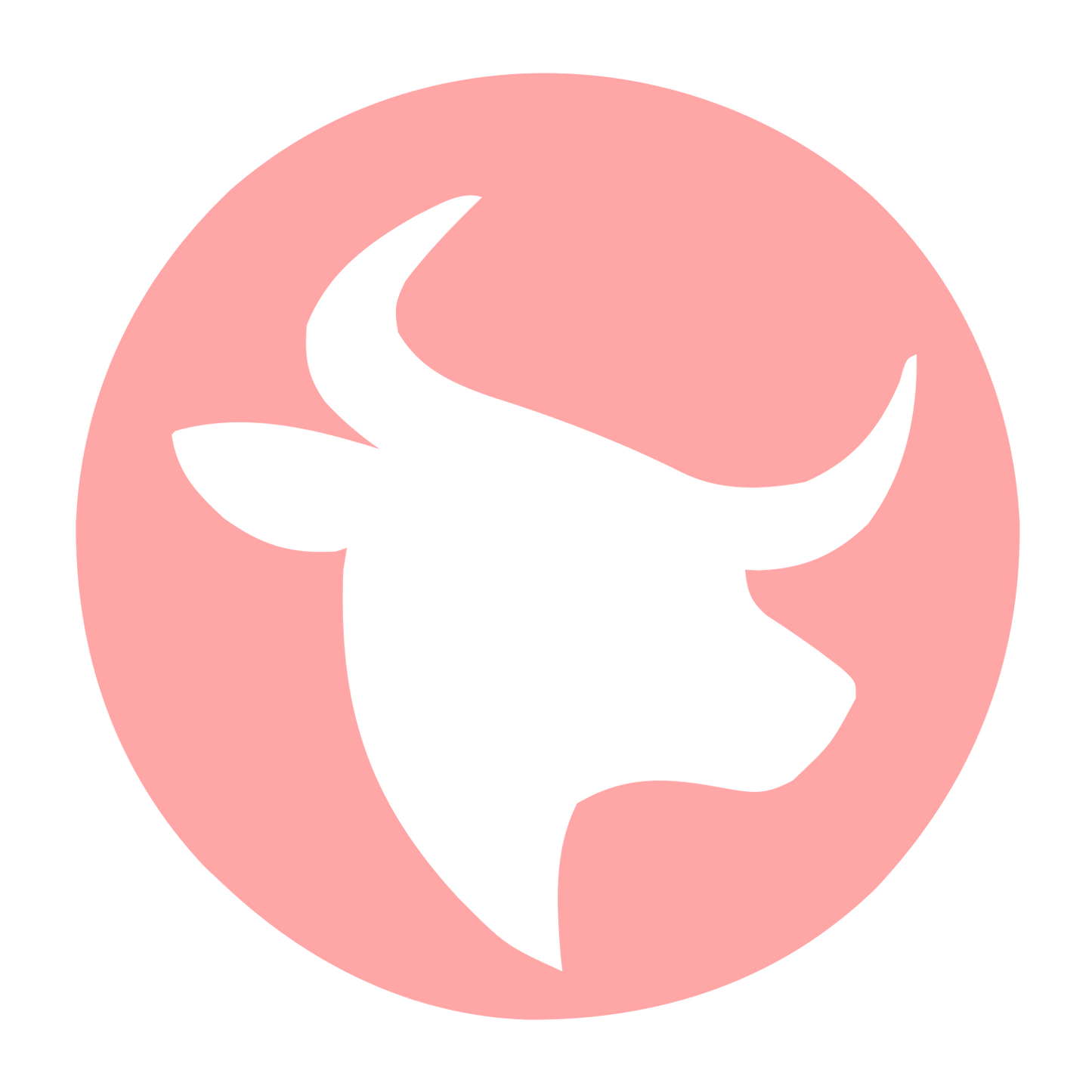 Negative Space Bull Logo #ffa6a6