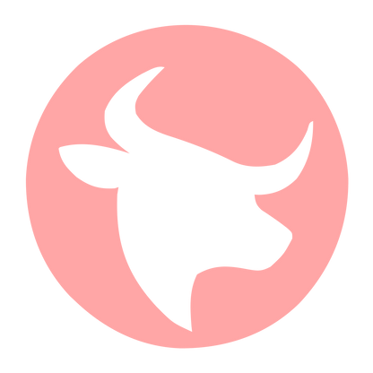 Negative Space Bull Logo #ffa6a6