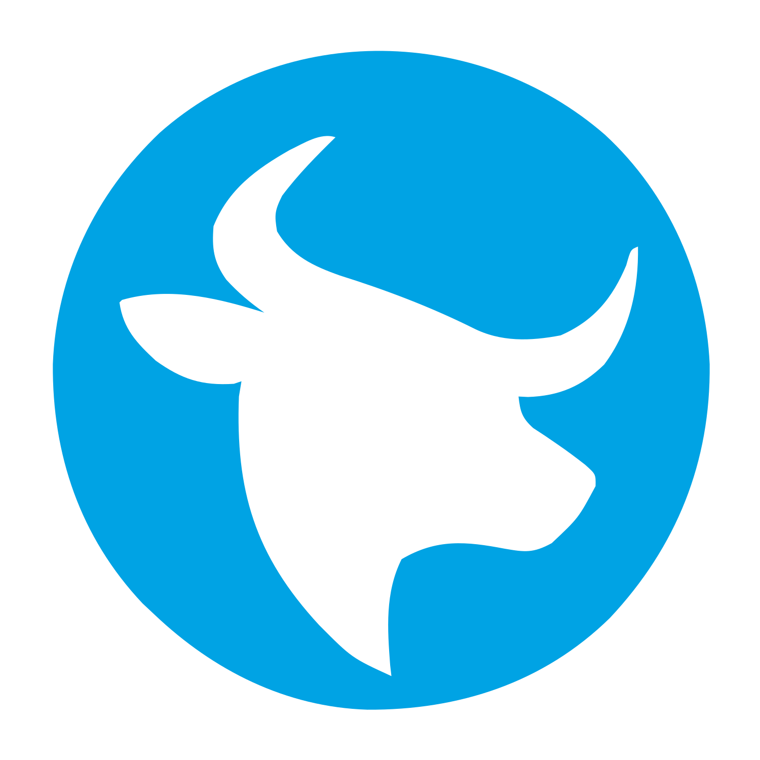 Negative Space Bull Logo #00a3e4