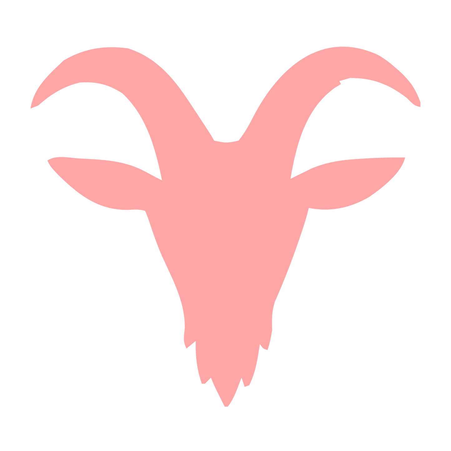 Goat Head Silhouette Logo #ffa6a6