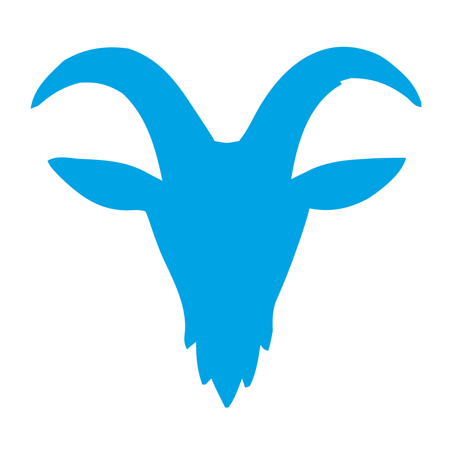 Goat Head Silhouette Logo #00a3e4