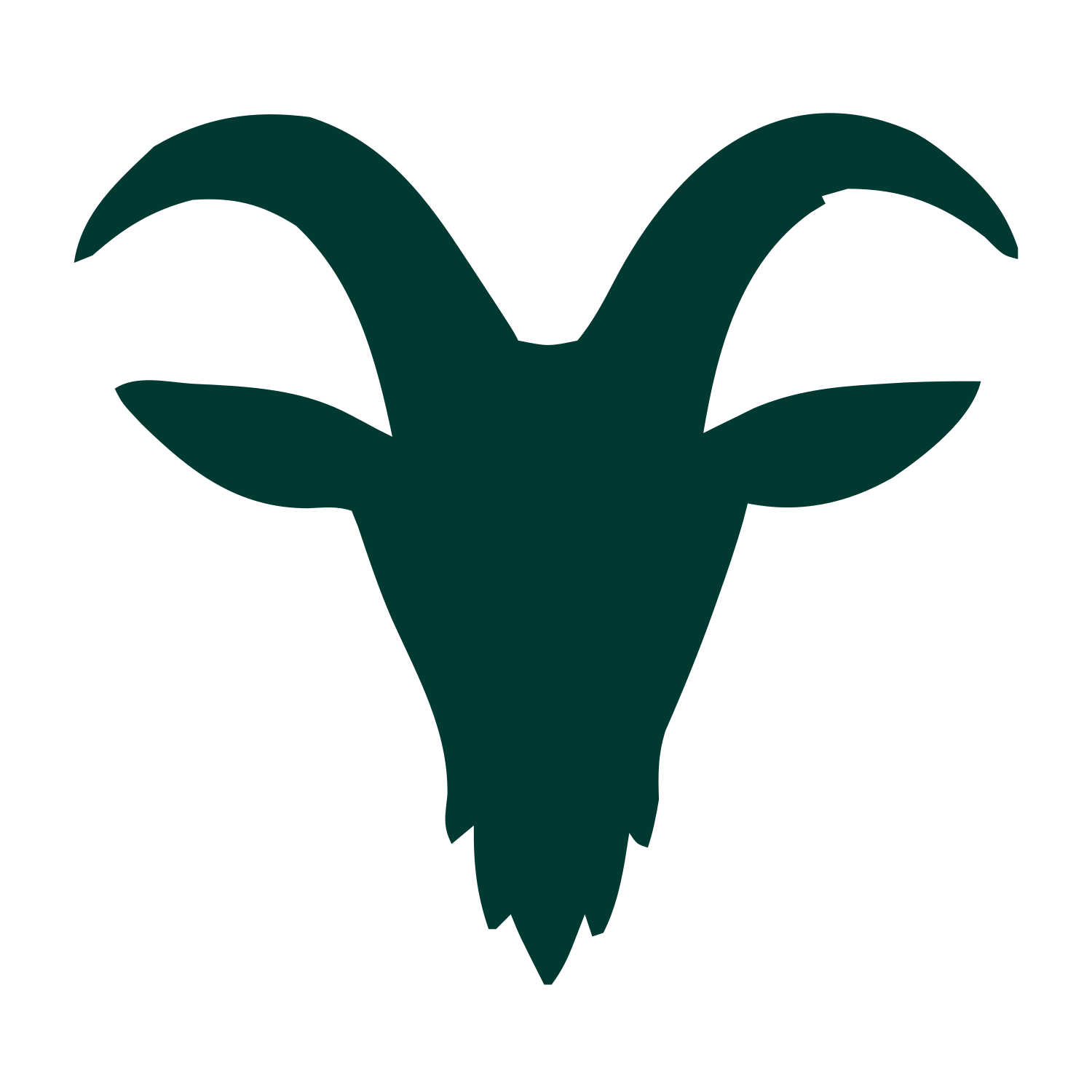 Goat Head Silhouette Logo #003932