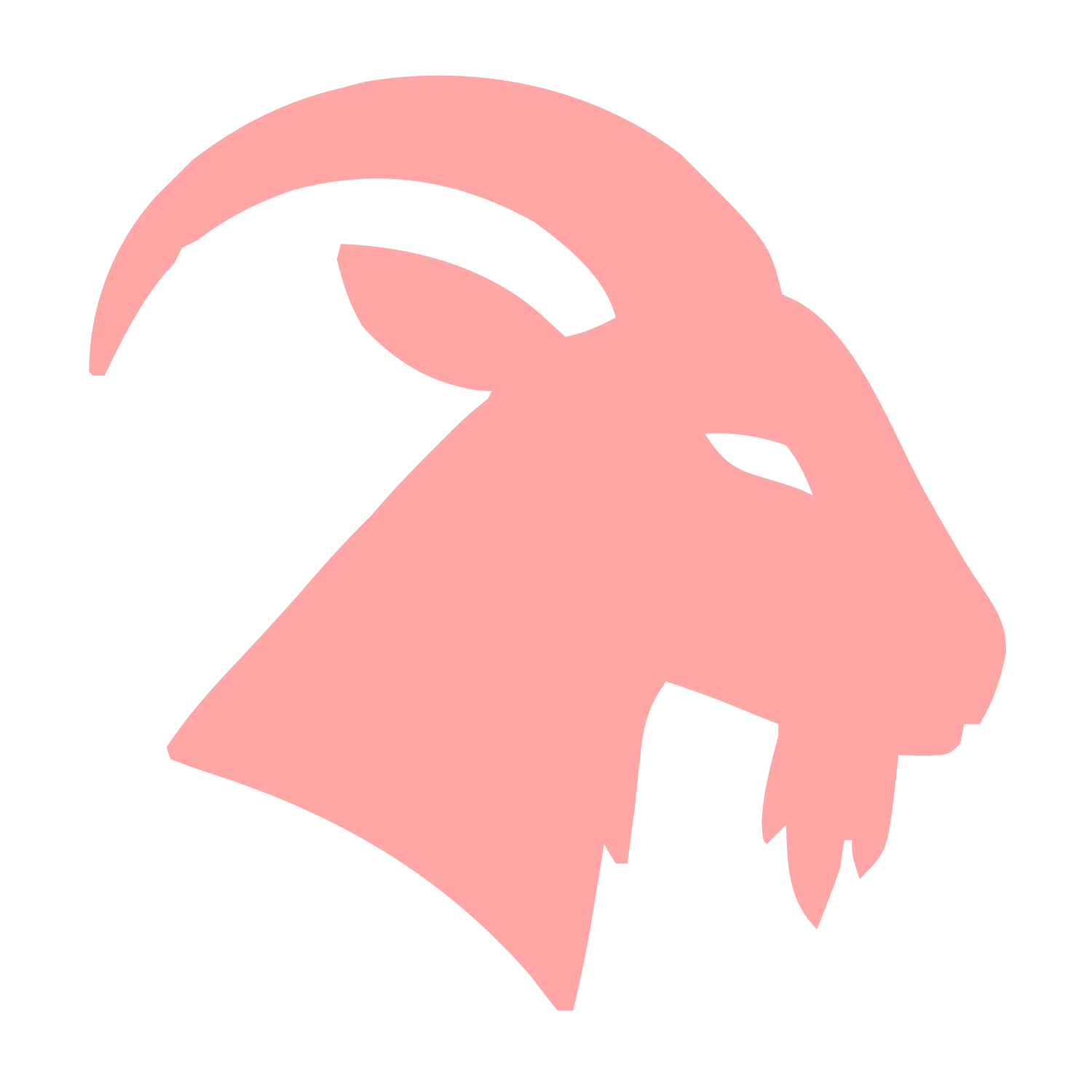 Silhouette Goat Head Logo #ffa6a6