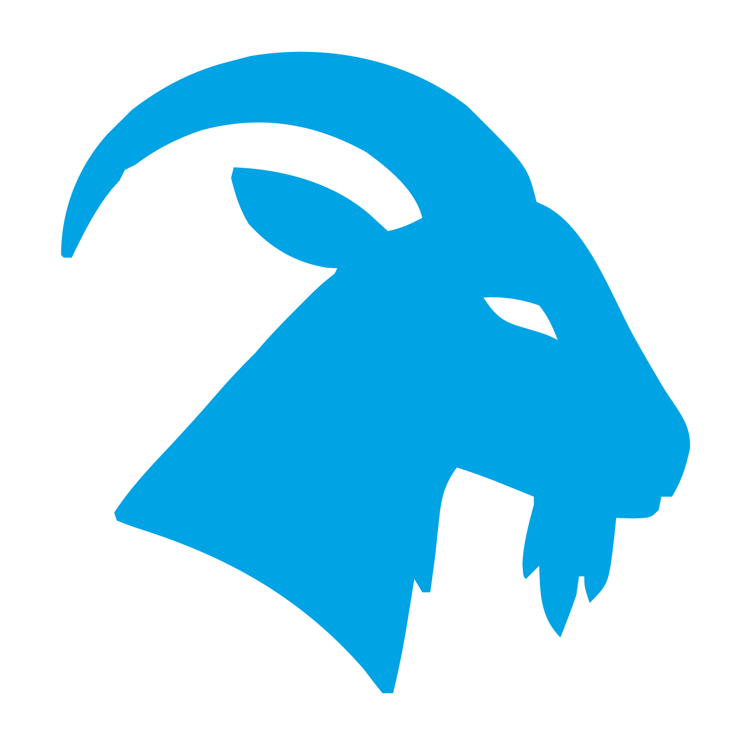 Silhouette Goat Head Logo #00a3e4