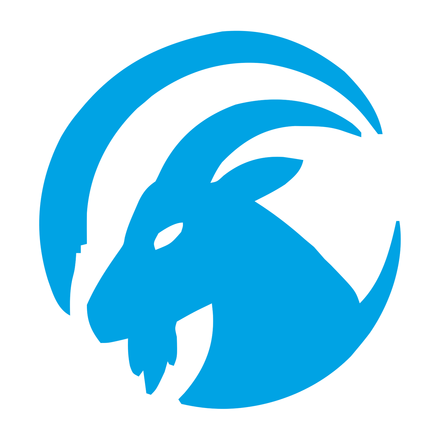 Goat Head Circle Logo #00a3e4