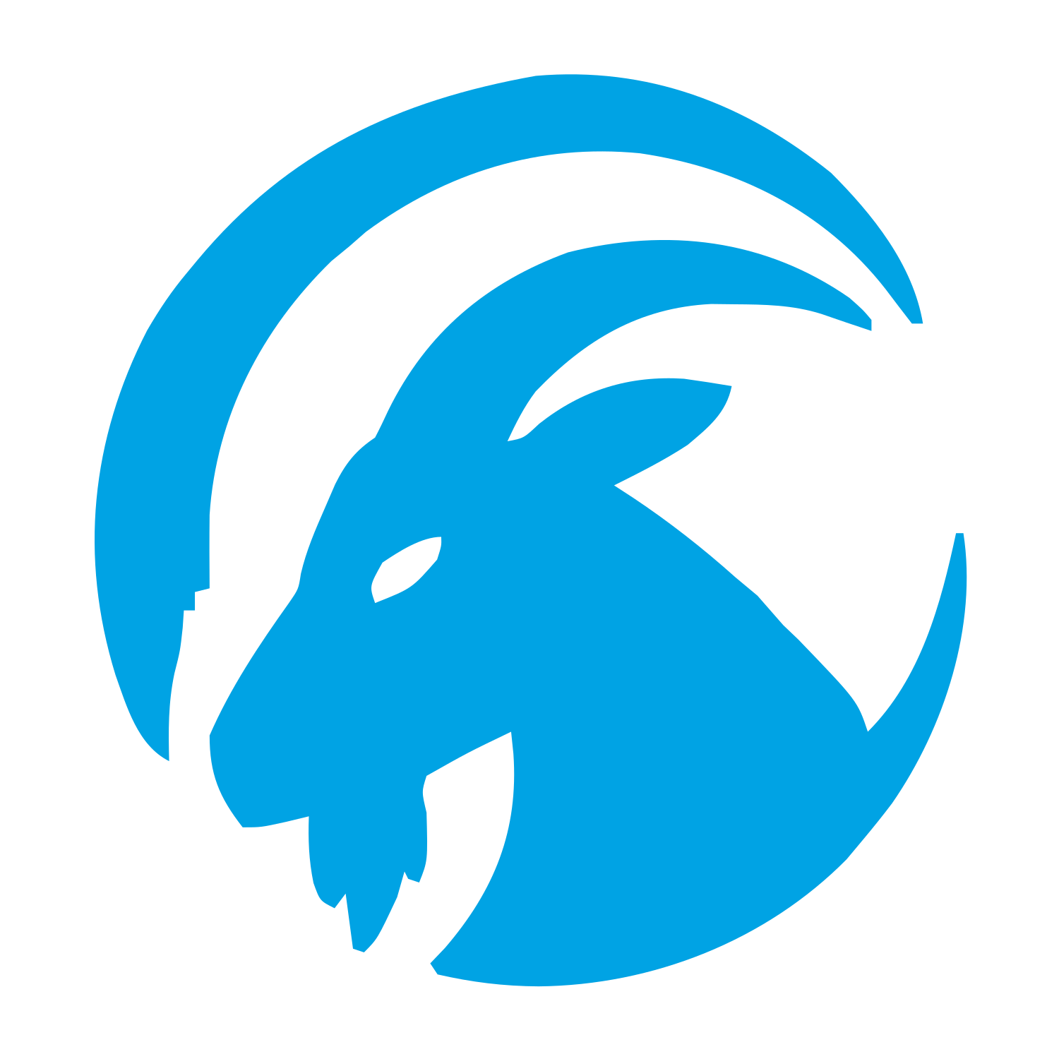 Goat Head Circle Logo #00a3e4
