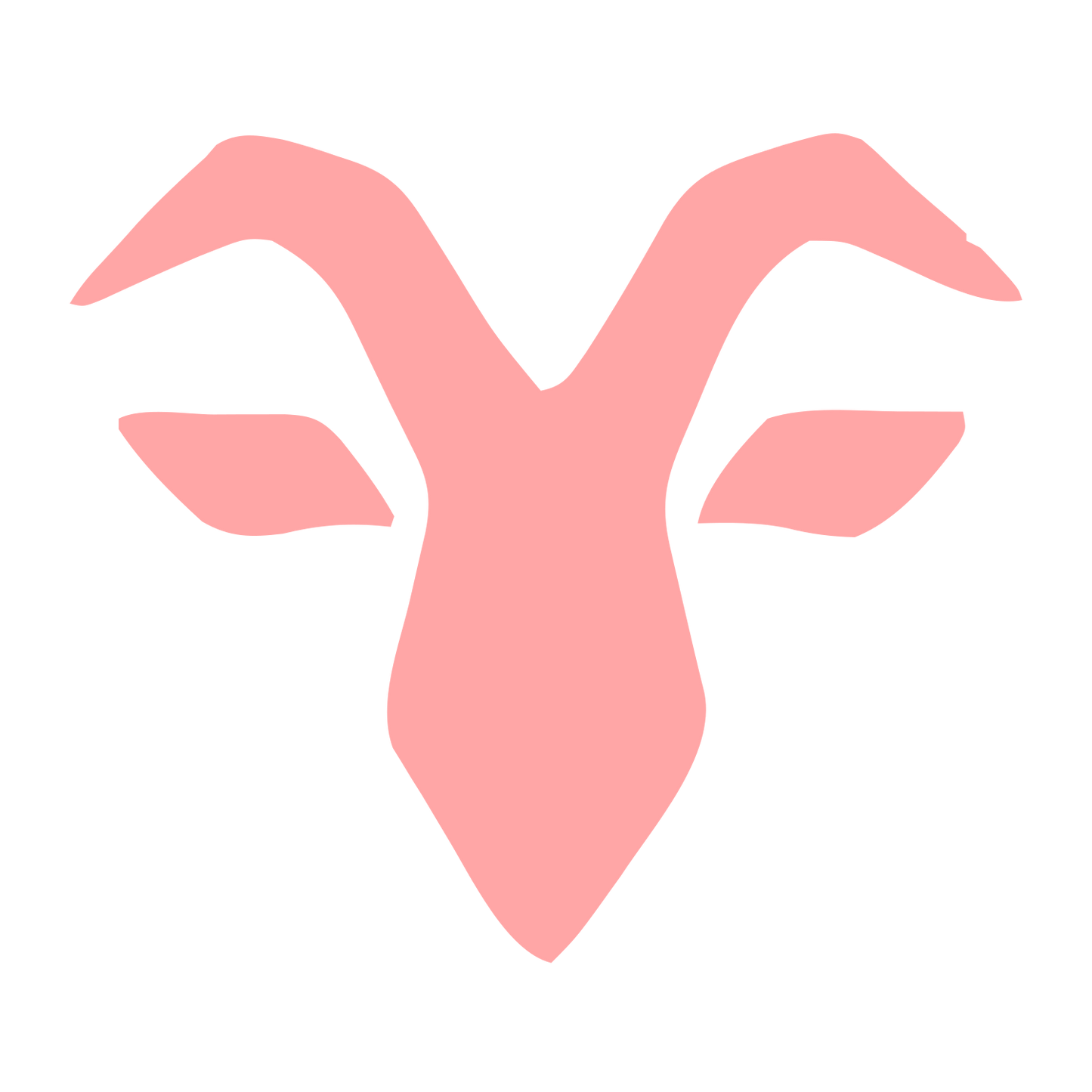 Geometric Goat Head Logo #ffa6a6