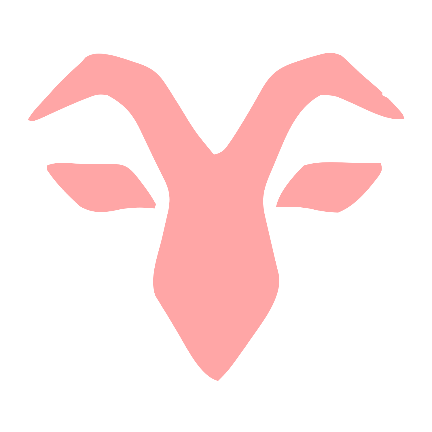 Geometric Goat Head Logo #ffa6a6