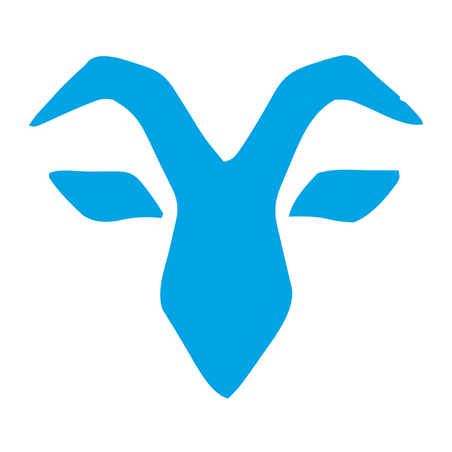 Geometric Goat Head Logo #00a3e4