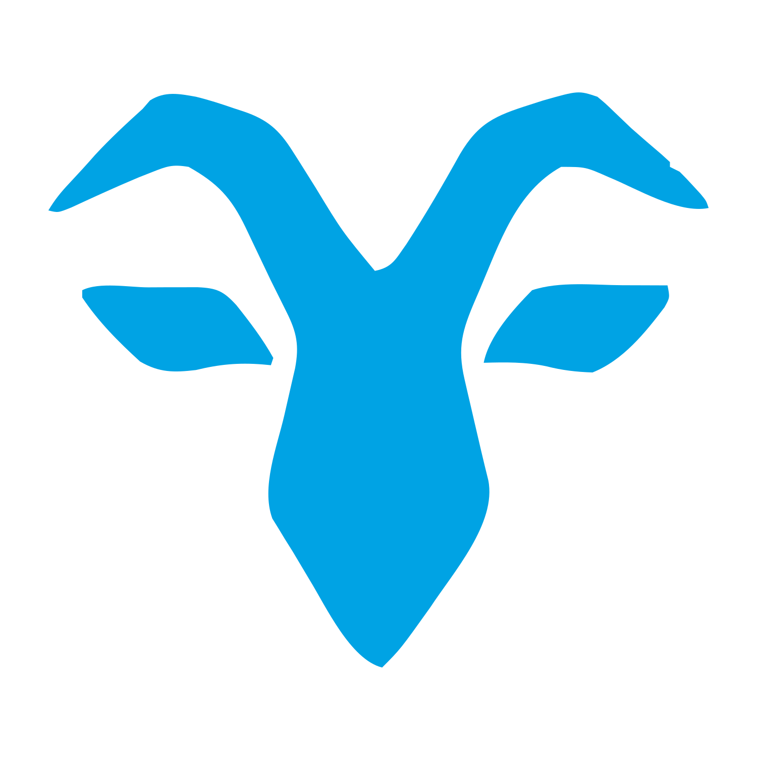 Geometric Goat Head Logo #00a3e4