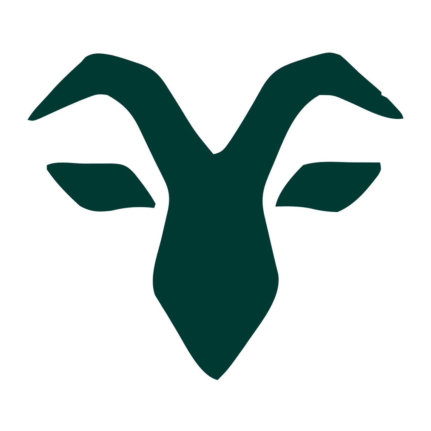 Geometric Goat Head Logo #003932