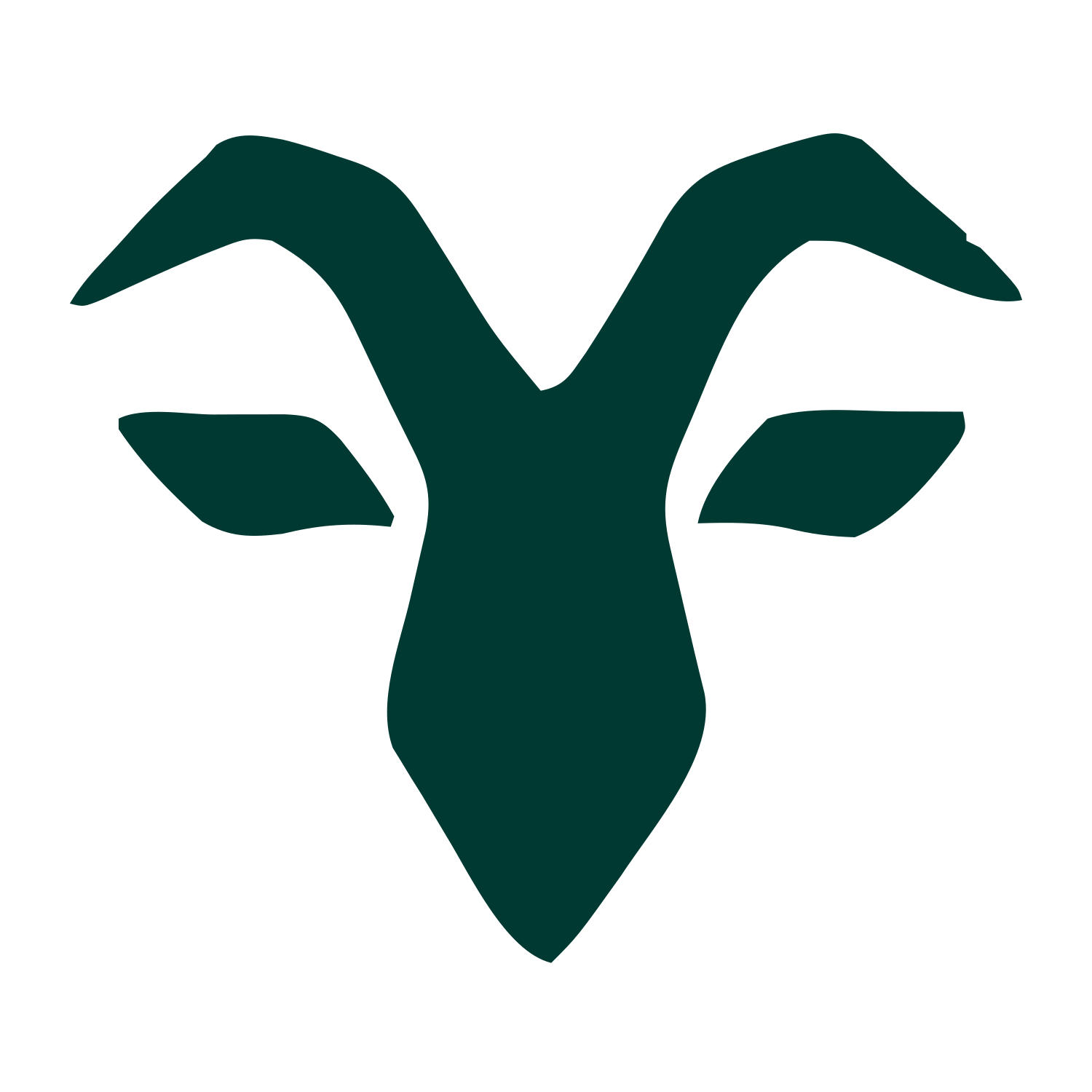 Geometric Goat Head Logo #003932