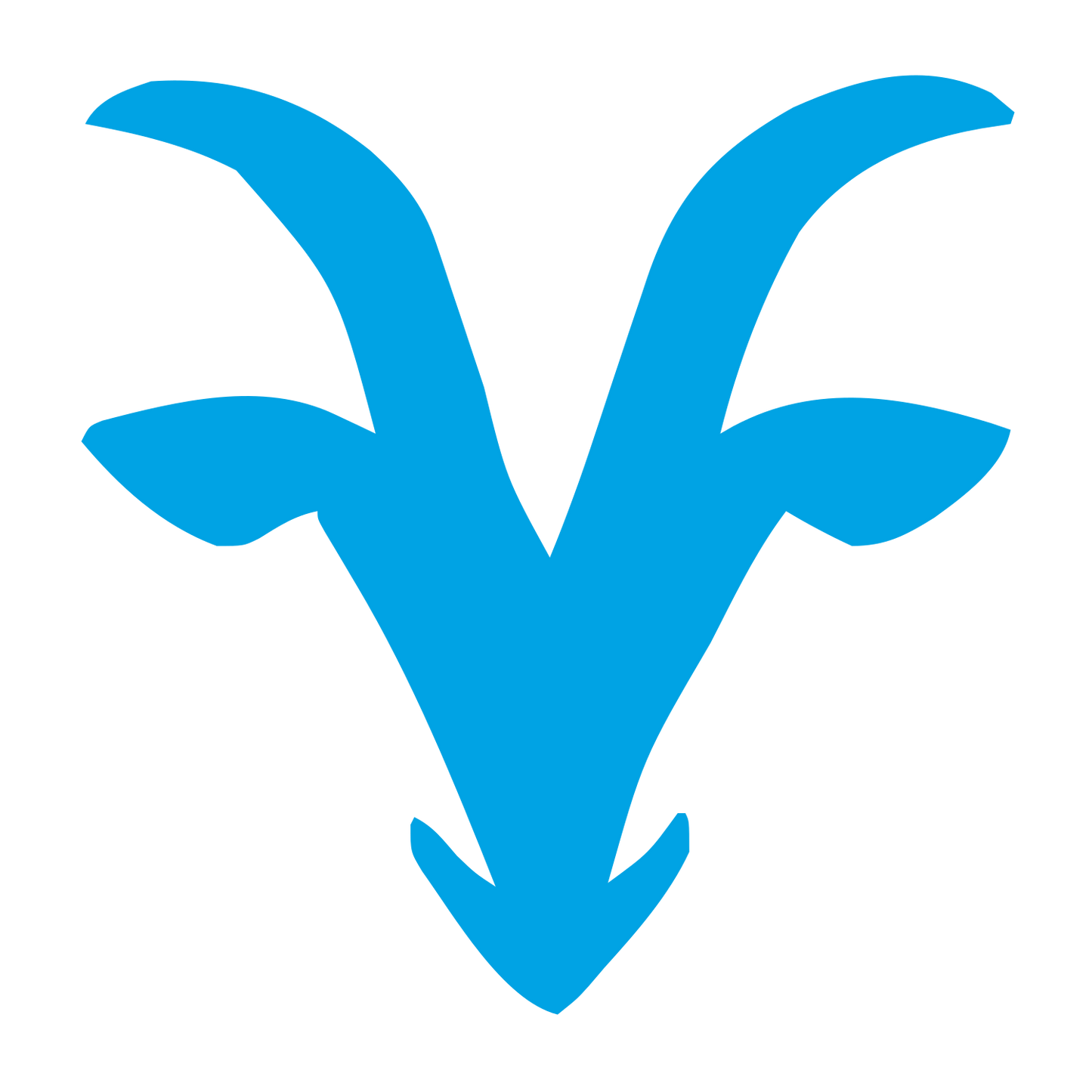 Goat Horns Head Logo #00a3e4